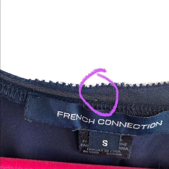 French Connection Navy Blue Sleeveless Shirt Blouse Career Classic S - Picture 4 of 5